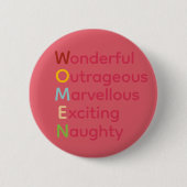 Pink International Women's Day Typography Button (Vorderseite)