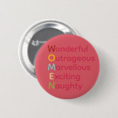 Pink International Women's Day Typography Button (Vorne & Hinten)