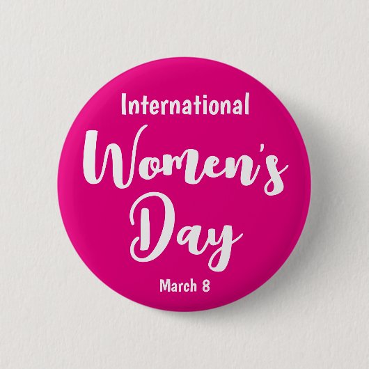 Pink Internationale Frauentyppografie Button (Vorderseite)