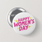 Pink Internationale Frauentyppografie Button (Vorne & Hinten)