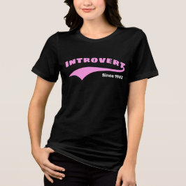 Pink Introvertierte Typografie Swoosh Benutzerdefi Tri-Blend Shirt