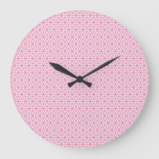 Pink Inverted Triangle Pattern Wall clock Große Wanduhr (Vorderseite)