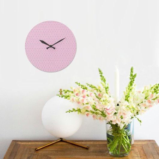 Pink Inverted Triangle Pattern Wall clock Große Wanduhr