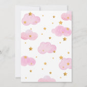 Pink Invitación Luna y las Estrellas Baby Shower Einladung (Rückseite)