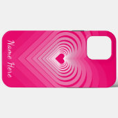 Pink iPhone Case Geschenk mit Herz-Individuelle Na (Rückseite (Horizontal))