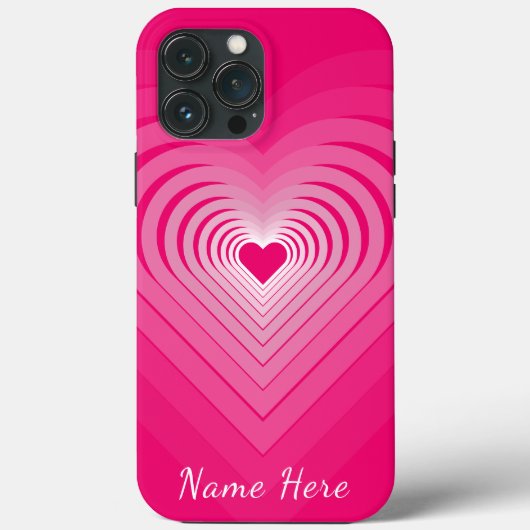 Pink iPhone Case Geschenk mit Herz-Individuelle Na (Rückseite)