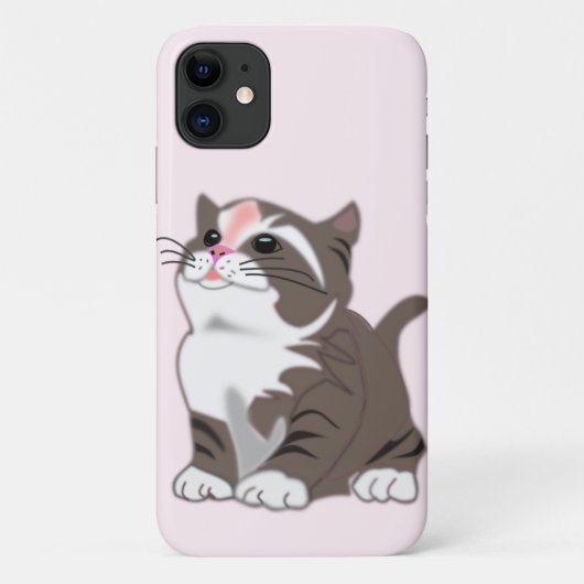 Pink iPhone Case mit Baby Cat - individuell anpass (Rückseite)