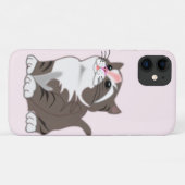 Pink iPhone Case mit Baby Cat - individuell anpass (Rückseite (Horizontal))