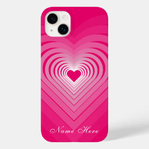 Pink iPhone Case mit dem Wort "Herz" - Ihr Name