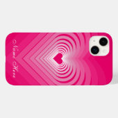 Pink iPhone Case mit dem Wort "Herz" - Ihr Name (Rückseite (Horizontal))