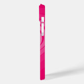 Pink iPhone Case mit dem Wort "Herz" - Ihr Name (Rückseite / Links)