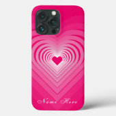 Pink iPhone Case mit Herz und Individuelle Name (Rückseite)