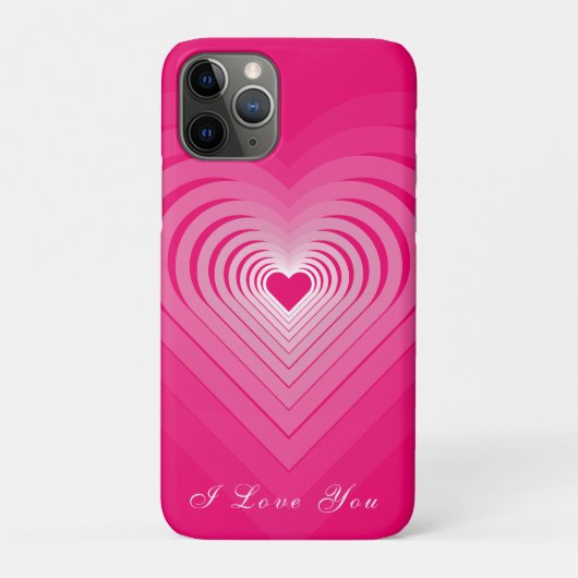 Pink iPhone Case mit Herz und Text - I Liebe You (Rückseite)
