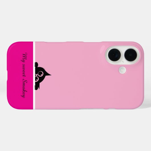 Pink iPhone Case with Cute Kitten Design (Rückseite (Horizontal))