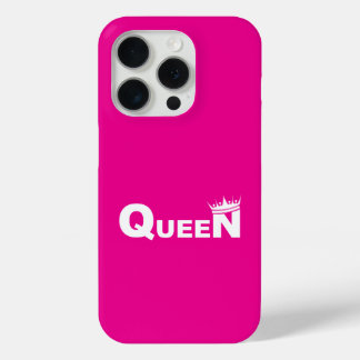 Pink iPhone case with 'Queen'