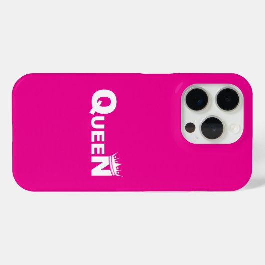 Pink iPhone case with 'Queen' (Rückseite (Horizontal))