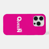 Pink iPhone case with 'Queen' Hülle (Rückseite (Horizontal))