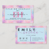 Pink Iredescent Leopard Beruflich Visitenkarte (Vorne/Hinten)