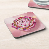Pink Iridescent Peony Plastic Untersetzer Set (Linke Seite)