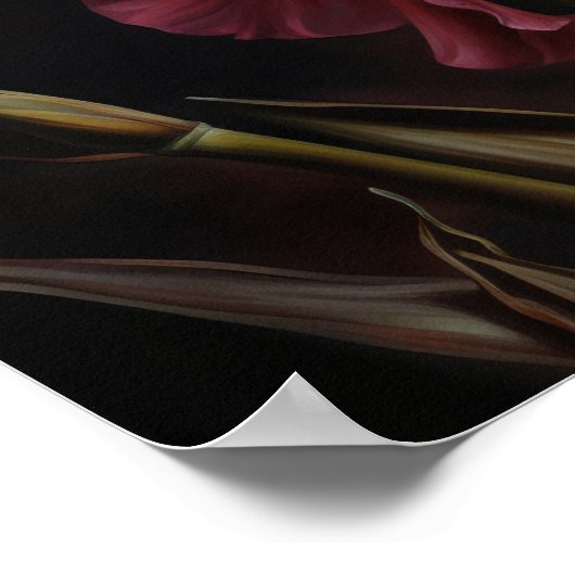 Pink Iris Blume Art Print Poster (Ecke)