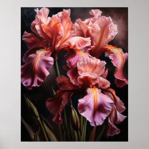 Pink Iris Blume Art Print Poster
