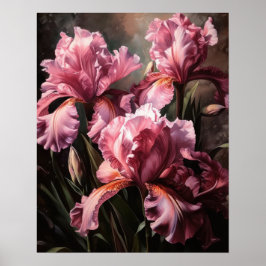 Pink Iris Blume Art Print Poster