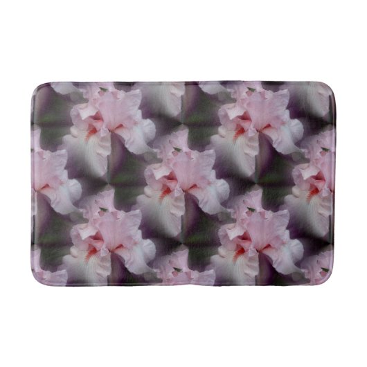 Pink Iris Blume Pattern Badematte (Vorderseite)