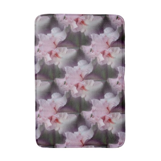 Pink Iris Blume Pattern Badematte (Vorderseite Vertikal)