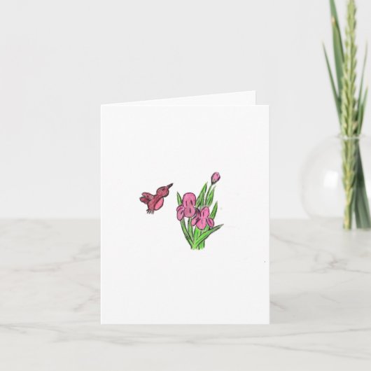 Pink Iris Dankeskarte (Vorderseite)