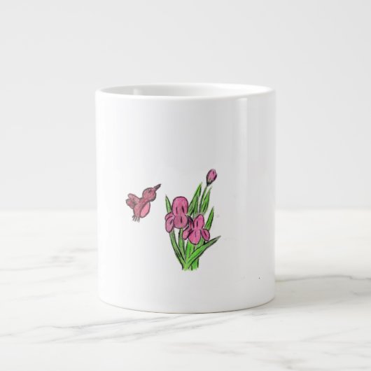Pink Iris Jumbo-Tasse (Vorderseite)