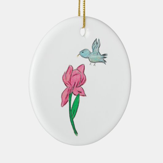 Pink Iris Keramik Ornament (Rechts)