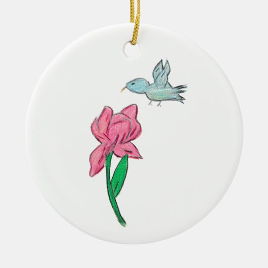 Pink Iris Keramik Ornament (Vorne)