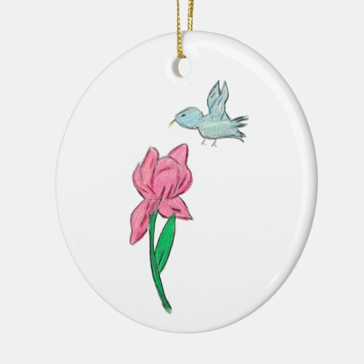 Pink Iris Keramik Ornament (Links)
