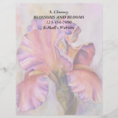 PINK IRIS KUNSTBAR LETTERHEAD BRIEFBOGEN (Vorderseite)