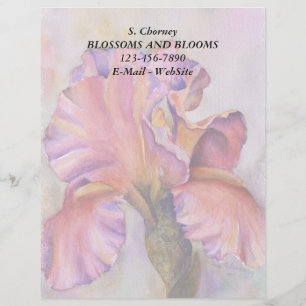 PINK IRIS KUNSTBAR LETTERHEAD BRIEFBOGEN
