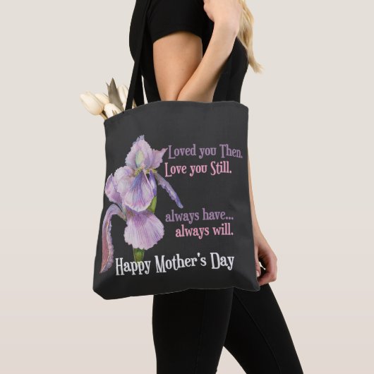 Pink Iris Liebe Mütter Tag Tasche (Von Nahem)