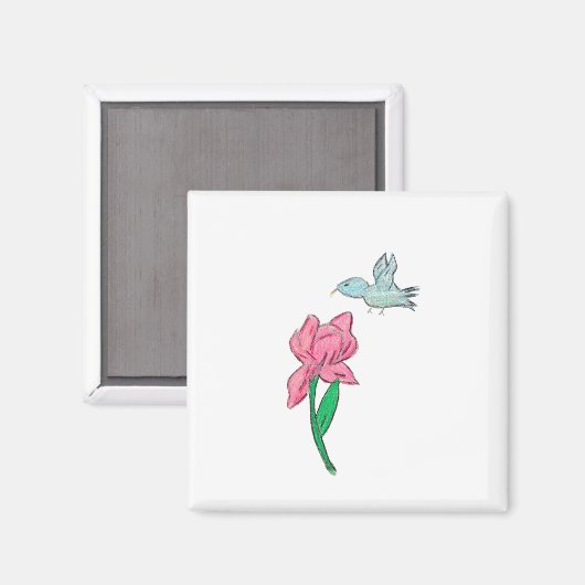 Pink Iris Magnet (Vorderseite/Rückseite)