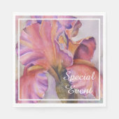 Pink-Iris-Party Serviette (Vorderseite)