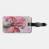 PINK IRIS PERSONALISIERT LUGGAGE TAG GEPÄCKANHÄNGER (Rückseite horizontal)