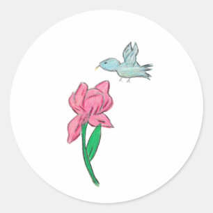 Pink Iris Runder Aufkleber