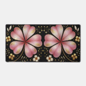 PINK IRISH SHAMROCKS & WHITE FLOWERS SCHREIBTISCHUNTERLAGE (Vorderseite)