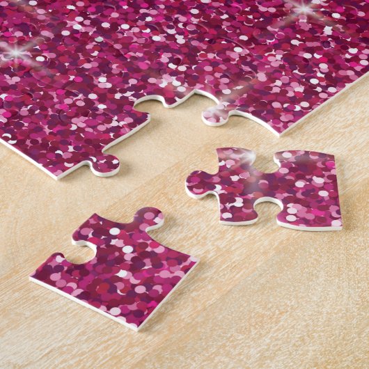 Pink-irisierender Glitzer Puzzle (Seite)