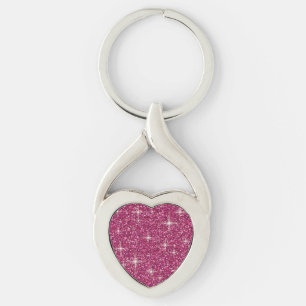 Pink-irisierender Glitzer Schlüsselanhänger