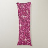 Pink-irisierender Glitzer Seitenschläferkissen (Vorderseite Vertikal)