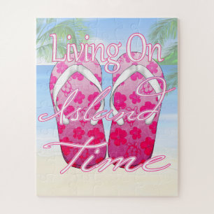 Pink Island Time Beach Puzzle