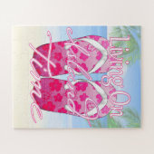 Pink Island Time Beach Puzzle (Horizontal)