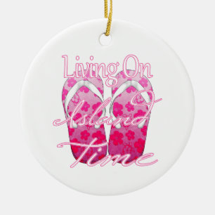 Pink Island Time Keramik Ornament