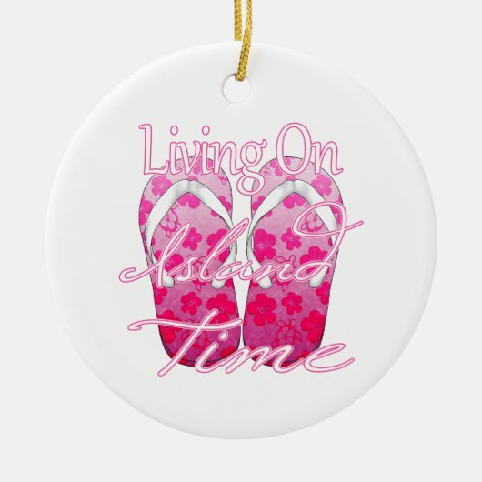 Pink Island Time Keramik Ornament (Vorne)