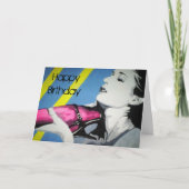 "Pink ist für Mädchen" Geburtskarte Karte (Vorderseite)