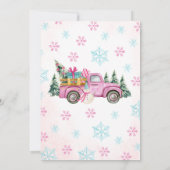 Pink It'll be Snow Much Fun Birthday Einladung (Rückseite)